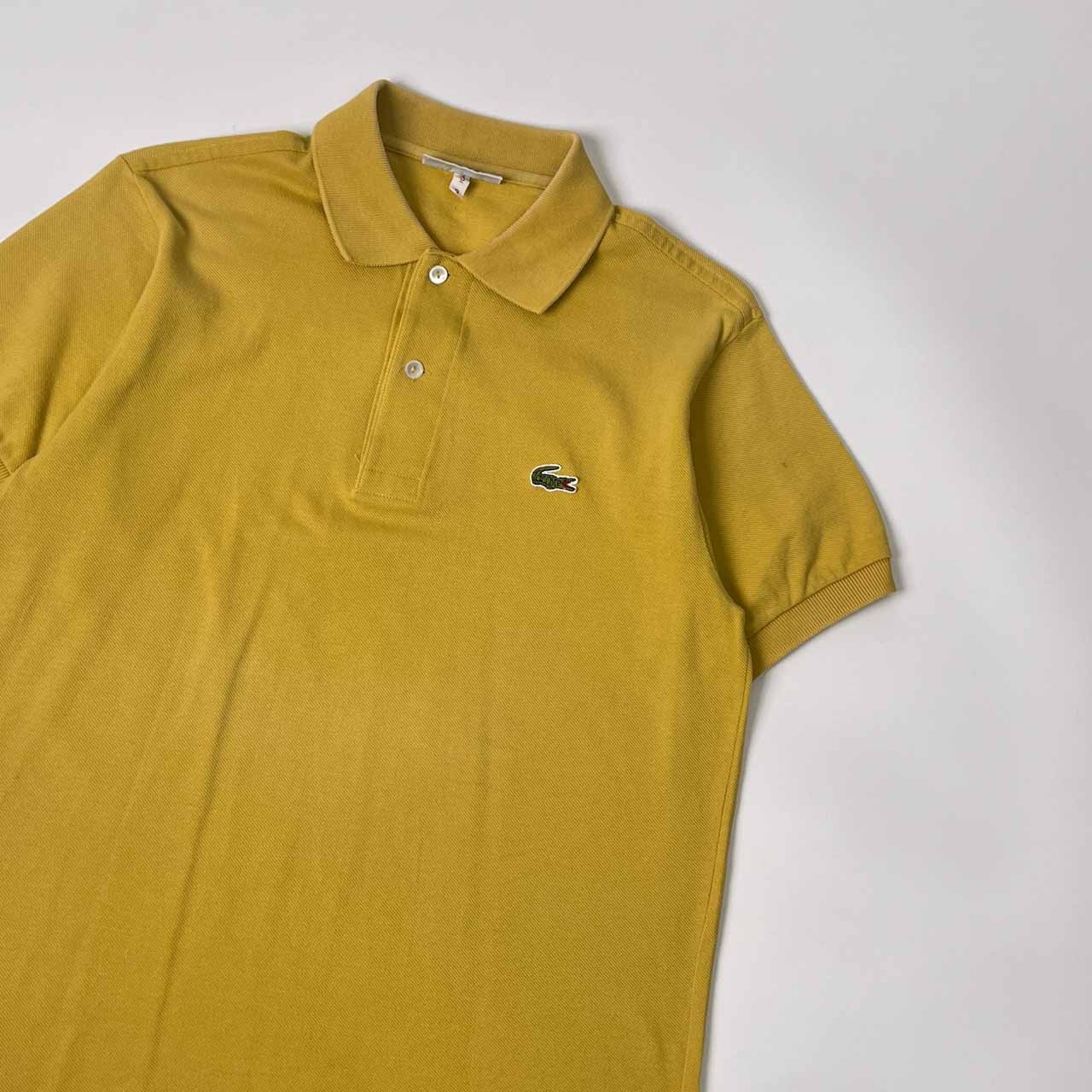 70s 80s CHEMISE LACOSTE シュミーズラコステ 鹿の子 半袖 ポロシャツ 3/マスタード メンズ ビンテージ