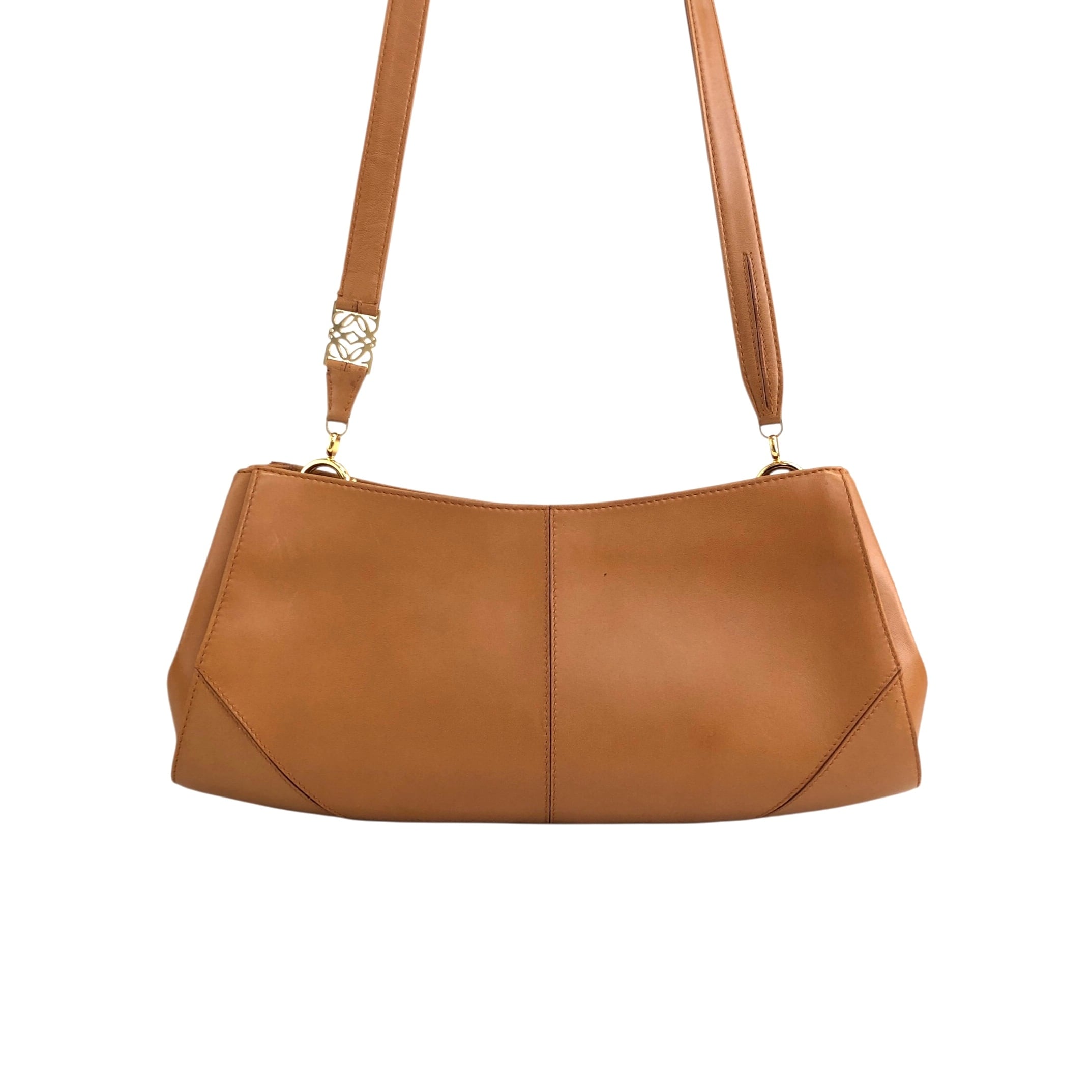 LOEWE ロエベ ショルダーバッグ キャメル アナグラムモチーフ レザー