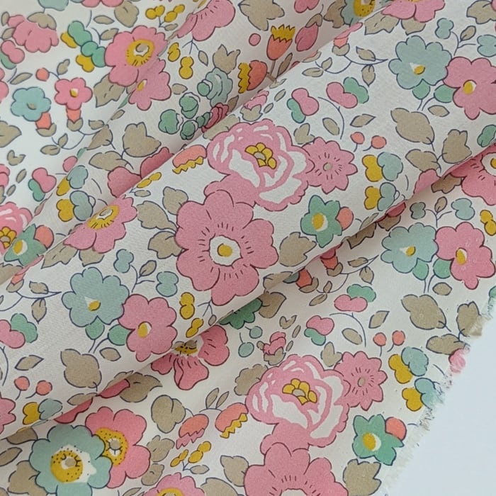 ◆輸入 リバティ LIBERTY タナローン Betsy ベッツィ ピンク&ミント 約130×50cm