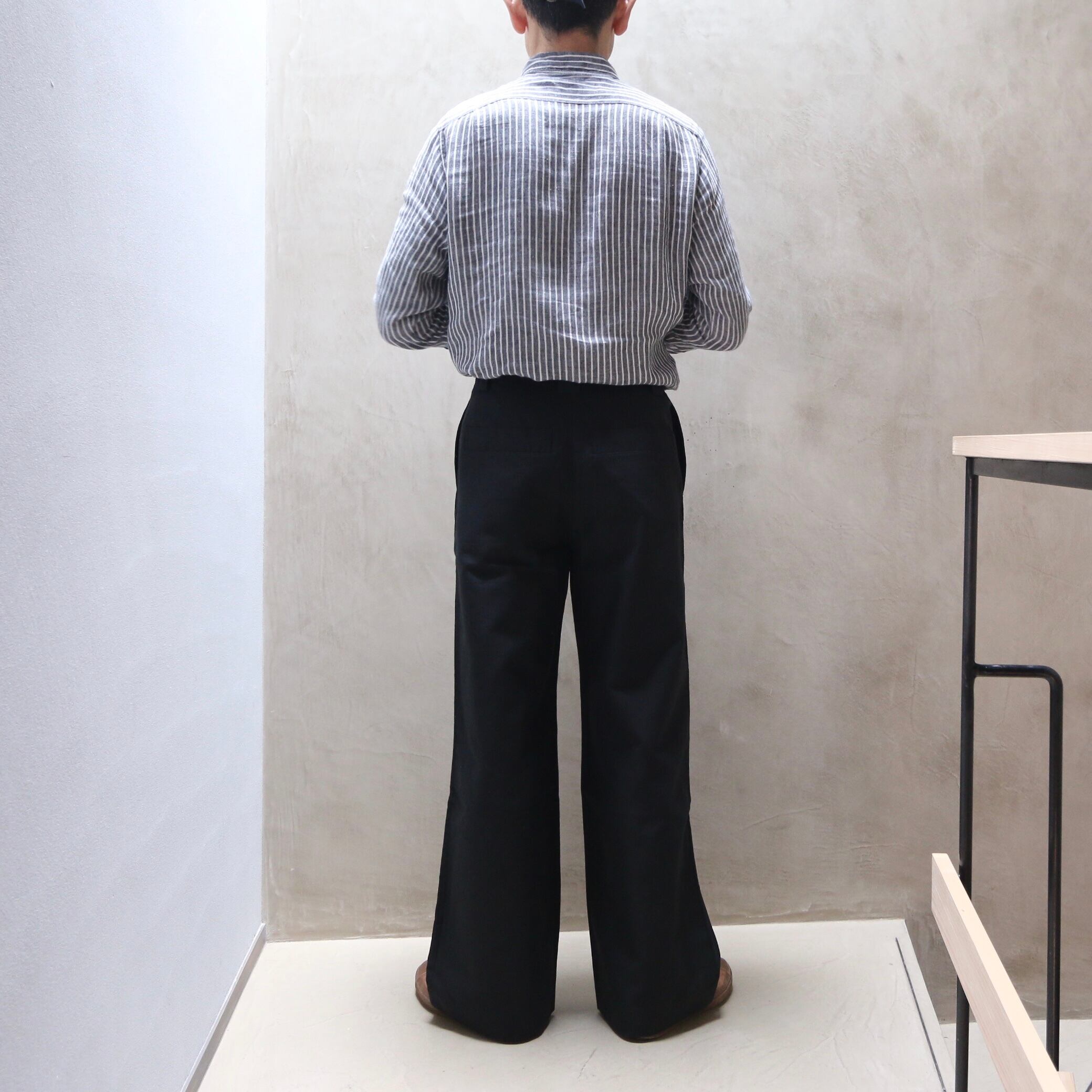 THE HINOKI オーガニックコットンリネンチノパンツ black #TH21S-6