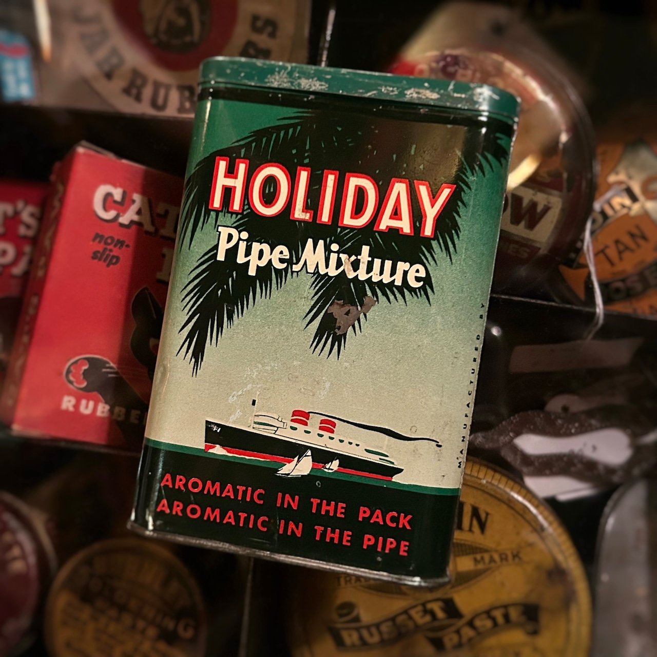 1940s ホリデー パイプミクスチャー ヴィンテージ タバコ缶 HOLIDAY PIPE MIXTURE Vintage Tobacco Tin T-761