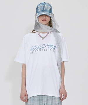 [SCULPTOR] Script Logo Tee White