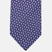 3-Fold Silk Tie, Micro Pattern, Purple - JA056129-8