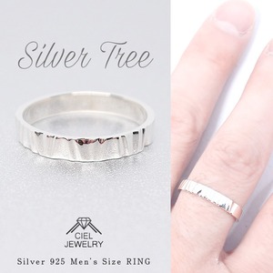 メンズ・Silver Tree リング SILVER925 イエローゴールドコーティング仕上げ 送料無料 シルバー925 K18GP