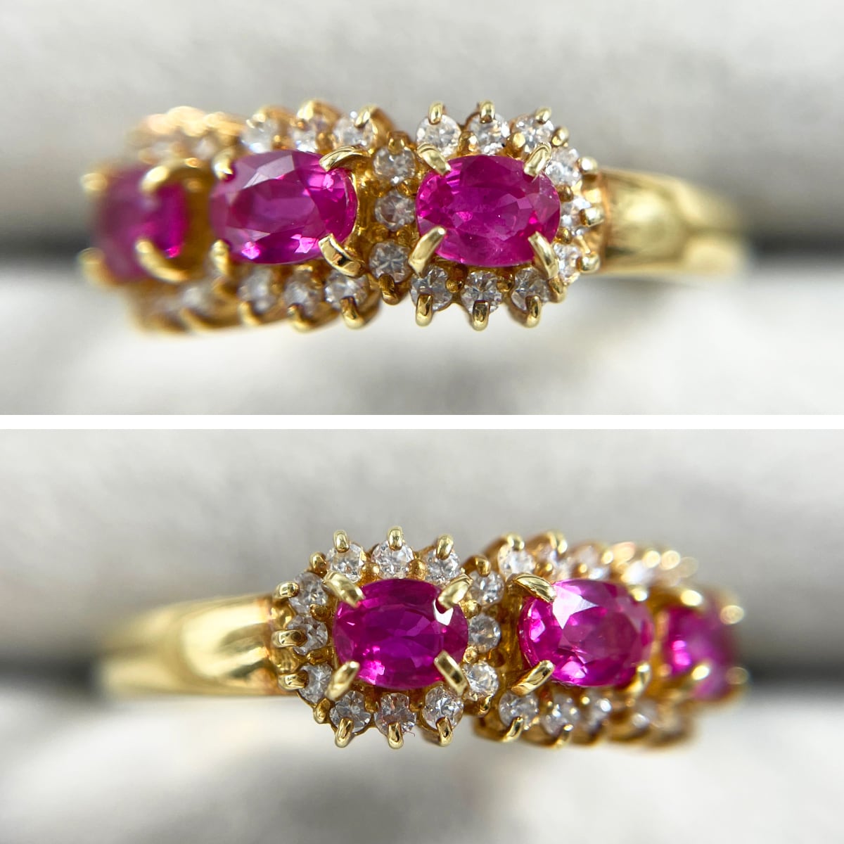 K18 天然ルビー 0.73ct 天然ダイヤモンド 0.23ct リング