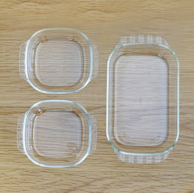 HARIO(ハリオ) 耐熱ガラス製トースター皿 3個セット 日本製 HTZ-2808
