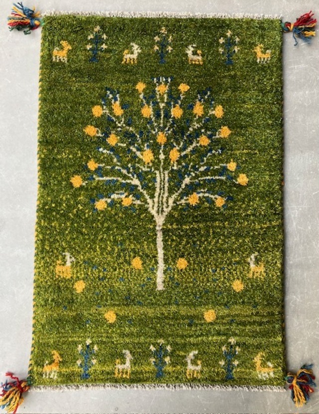 ペルシャ絨毯　ギャッベ　サイズ約52×77㎝ - メイン画像