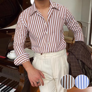 シャープで洗練されたビジネススタイルを演出する長袖シャツ　SH013