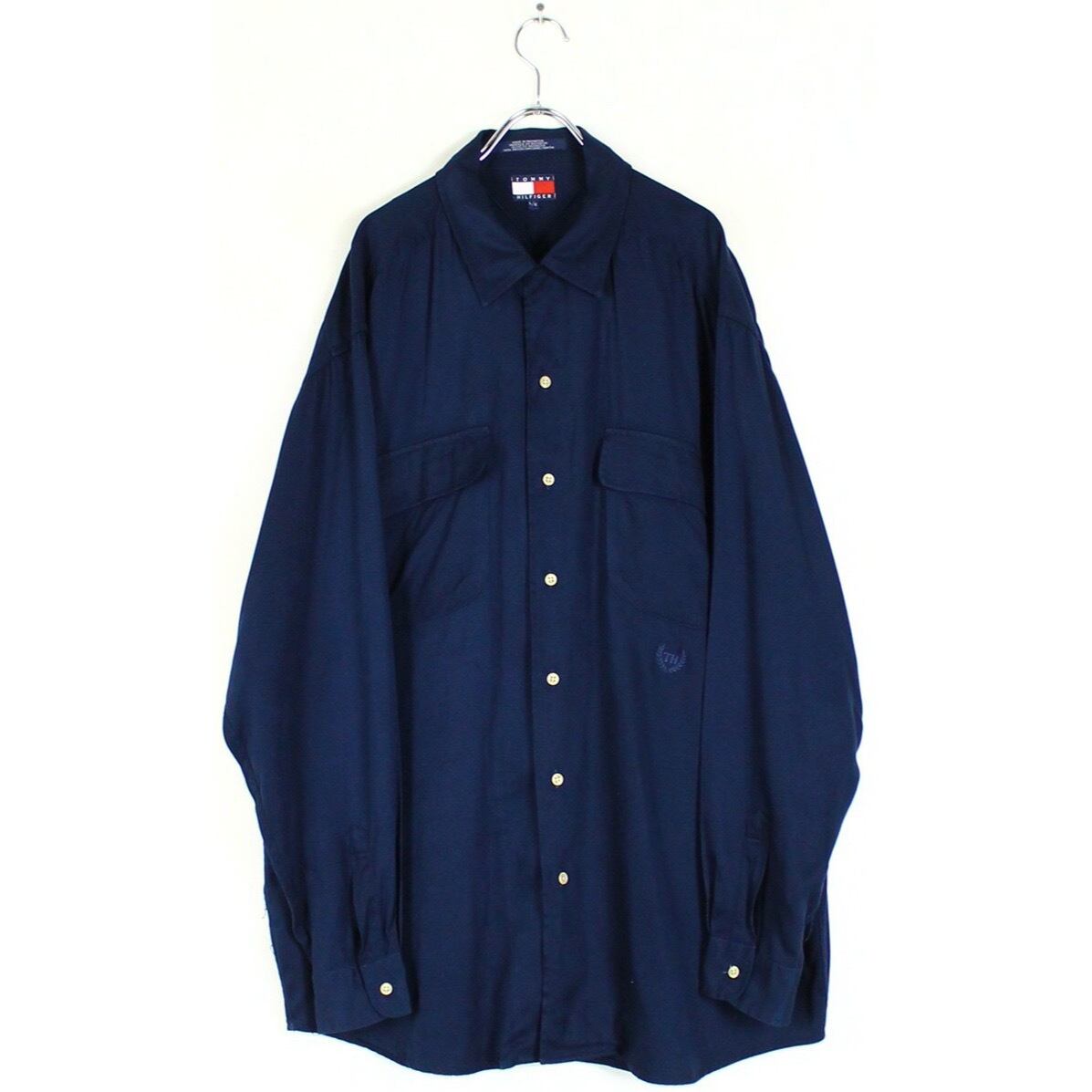 1990's TOMMY HILFIGER レーヨンオープンカラーシャツ【FF-0867】 | cv