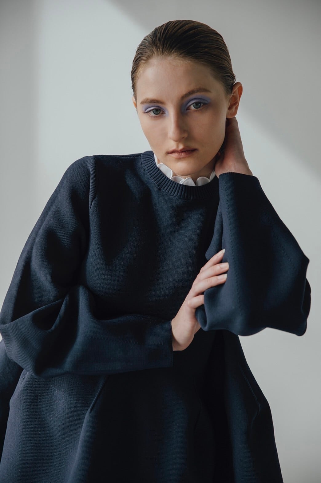 ella scallop collar knit ブラック ella scallop collar knit black