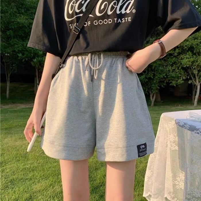 ブラックショーツ スプリングサマーハイウェストウェストカジュアルパンツ ルーズ 春物 夏物 ブルマー 1号婦人73227085718