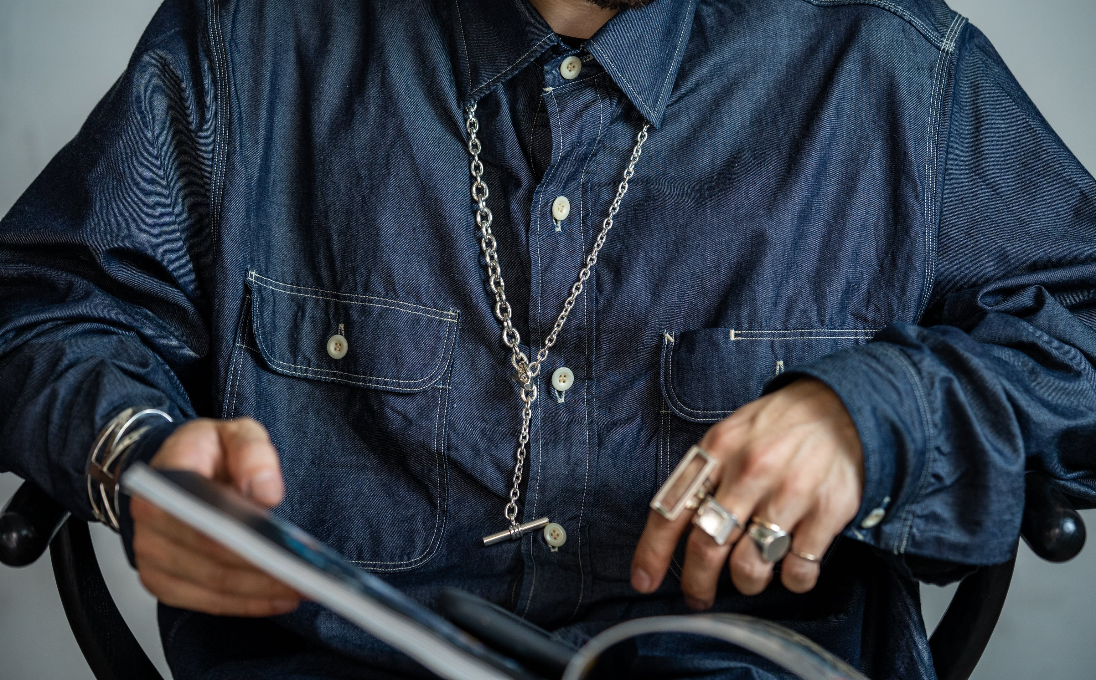 C-030 Hang down necklace gradually | WAKAN SILVER SMITH online store