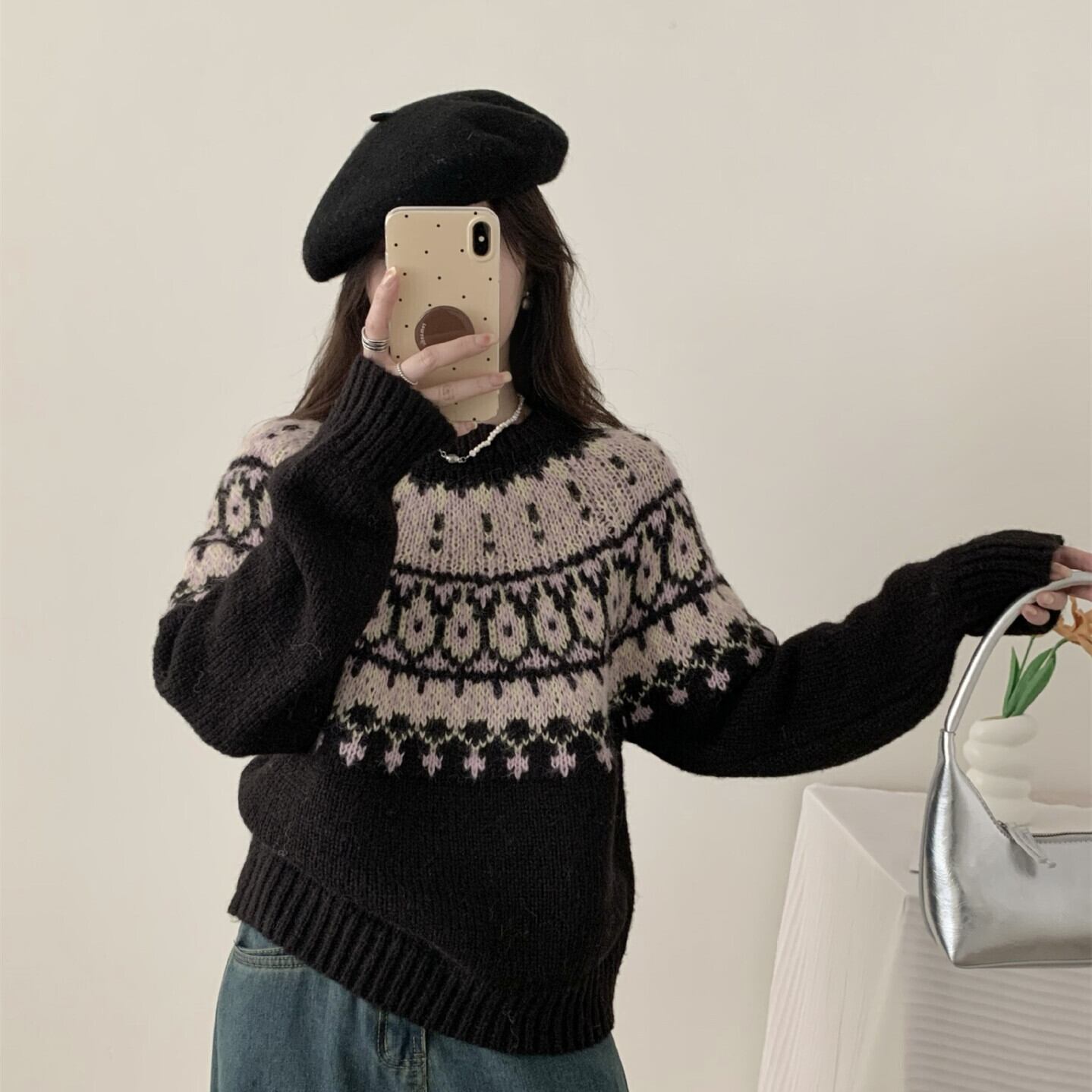 【tops】クルーネックニットセーター M27133