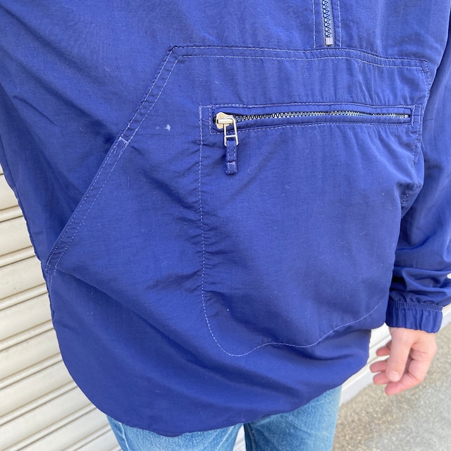 90s USA製 ランズエンド ナイロンアノラックパーカー ネイビー M