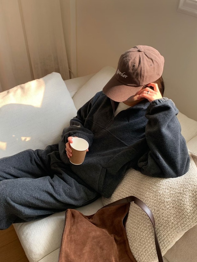 (予約) signature / Hayley fleece zip-up 2color