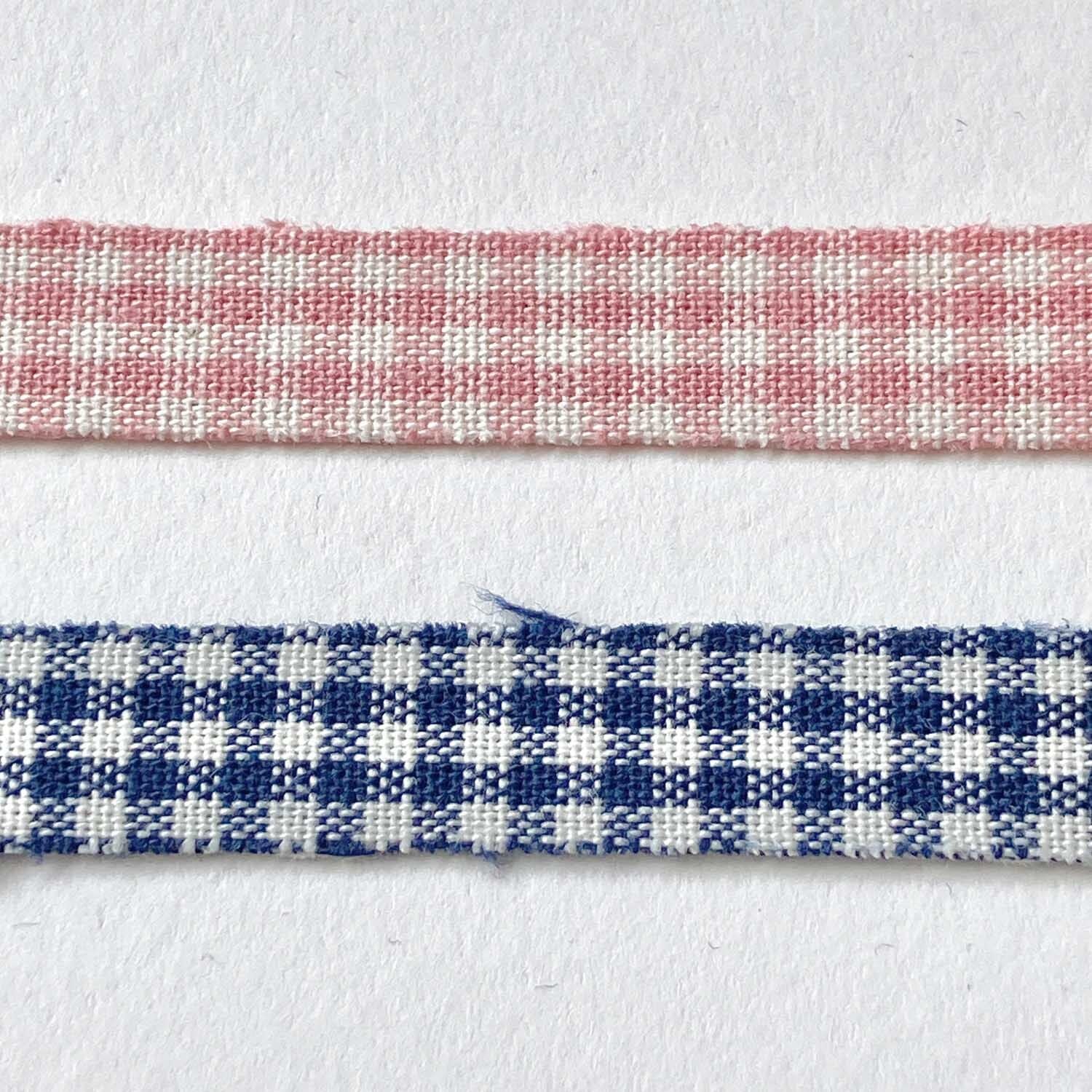 ギンガムチェックのダブルフェイスリボン（50cm〜） | Dua