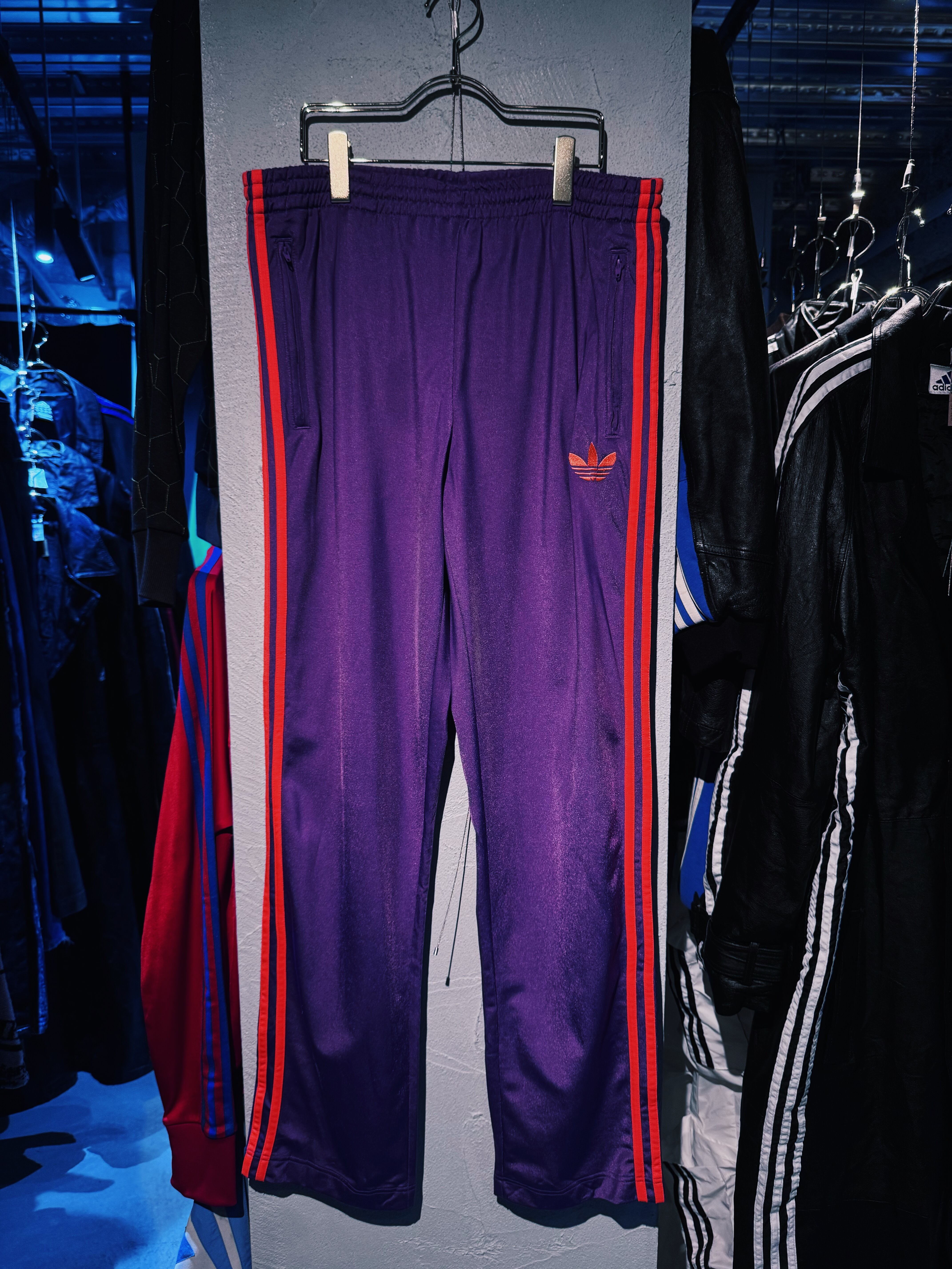 【D4C】90's vintage "ADIDAS Originals" purple color 3 stripes design nylon track pants