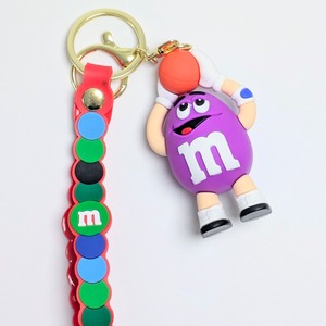 【 m&m's  ( エムアンドエムズ )  】3D Rubber KeyHolder / 3Dラバーキーホルダー バスケットボール / PURPLE〚アメリカン雑貨 アメトイ〛
