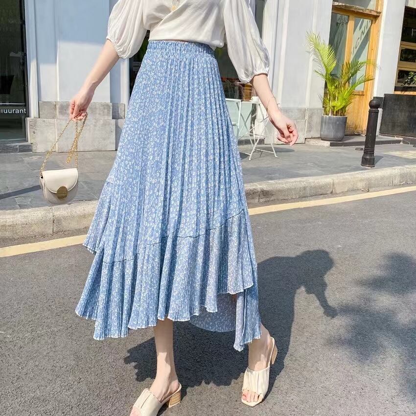 小花柄　プリーツスカート　AJ1365-E004