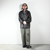 barbell object(バーベルオブジェクト)leather coverallコーディネート