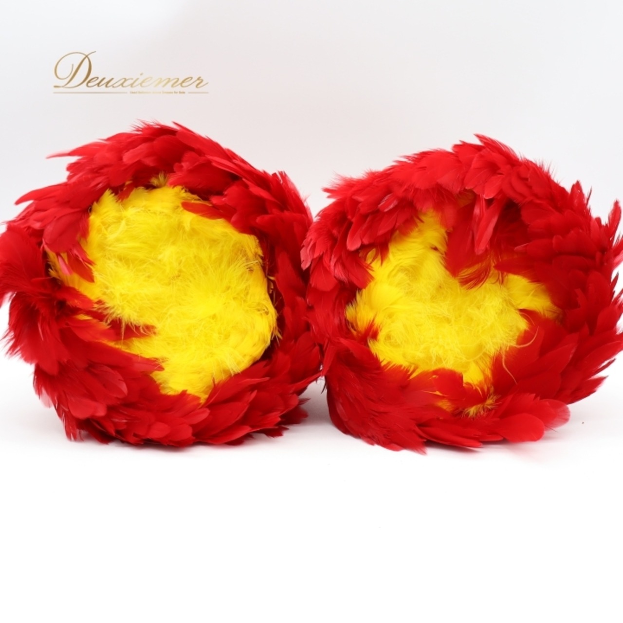 フラダンス ウリウリ マラカス 小物 レッド系 楽器 一体型 赤 黄 茶 羽根 鮮やか 舞台 イベント ステージ 民族舞踏  ダンス小物 イエロー系 ブラウン系