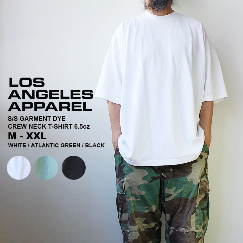 【la-1801gd】LOS ANGELES APPAREL ロサンゼルスアパレル ロスアパ 1801GD 6.5oz ガーメントダイ  クルーネックTシャツ MADE IN USA / ビッグシルエット Tシャツ | セレクトショップ【P.C.H】 powered by BASE