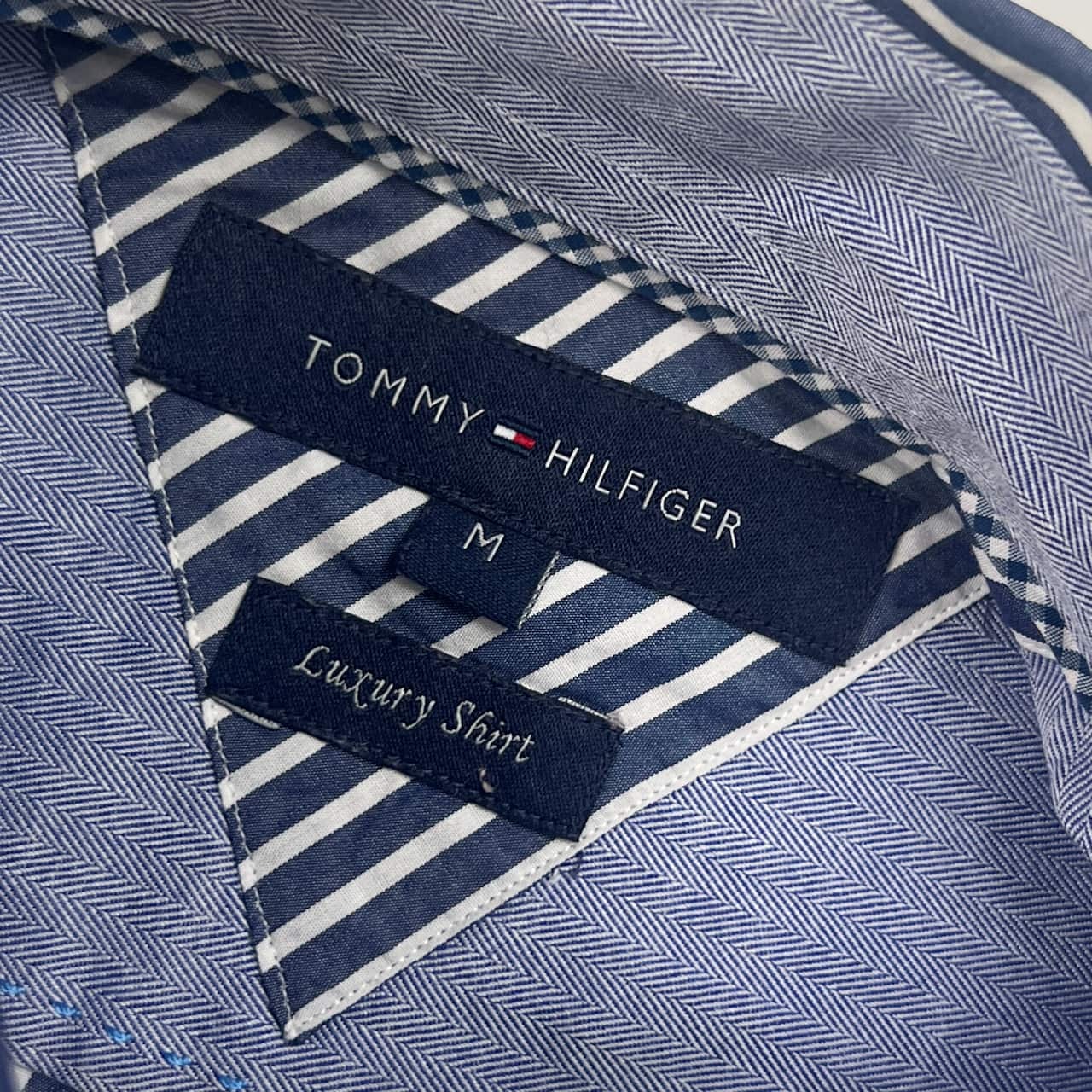 TOMMY HILFIGER トミーヒルフィガー Luxury shirt ストライプ BD ボタンダウン 長袖シャツ M/ メンズ