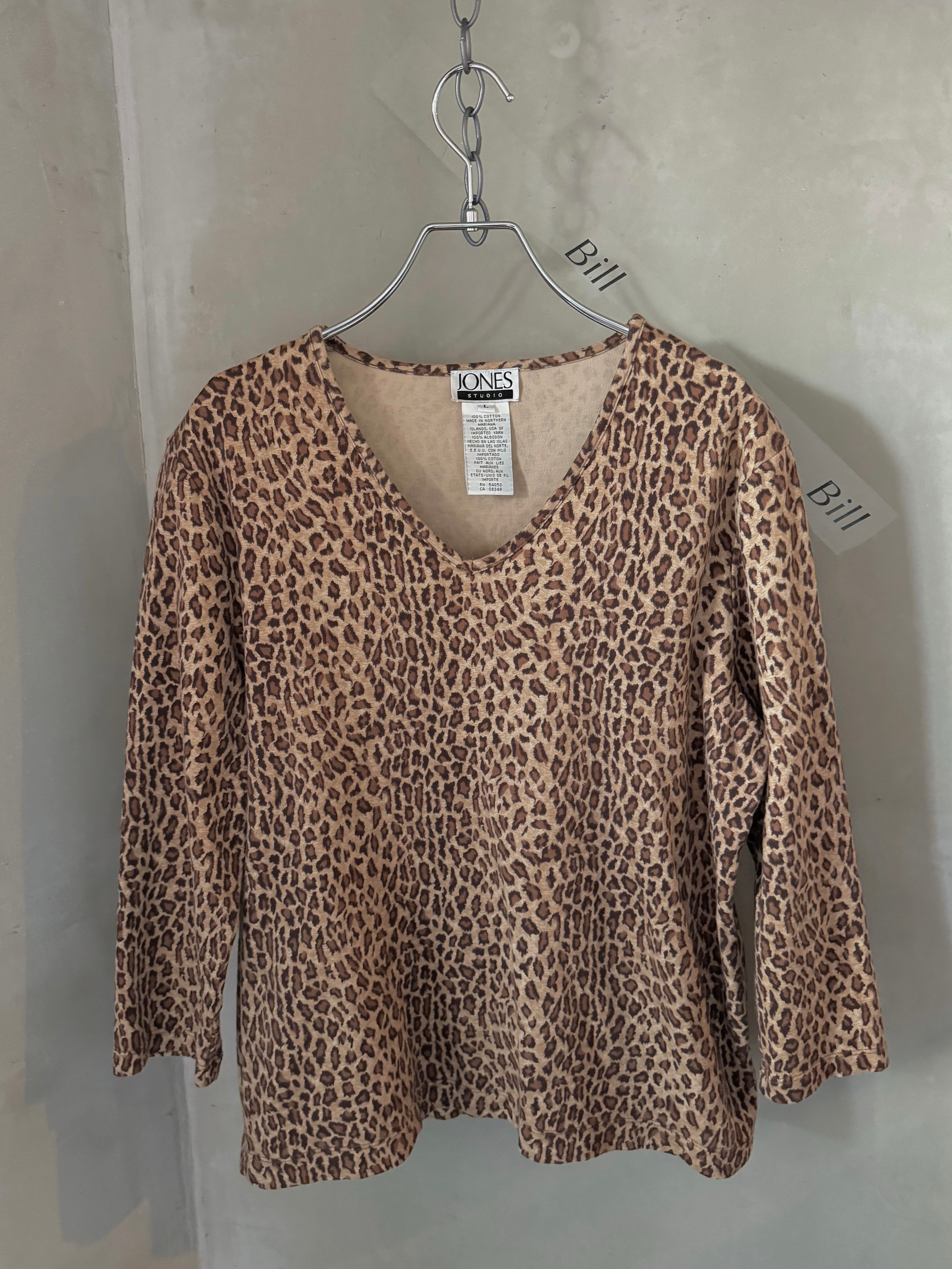 V neck leopard print three-quarter length (Bill vintage)