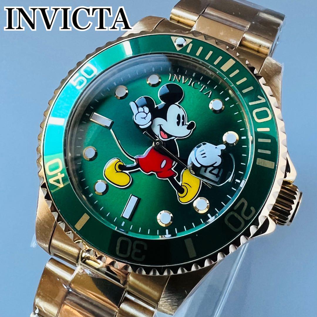 腕時計(アナログ)腕時計 レディース INVICTA ディズニーコラボ ゴールド ブラック 限定版