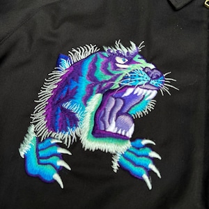 SHISHUMANIAオーロラサイケデリックカラー虎刺繍ジャケット