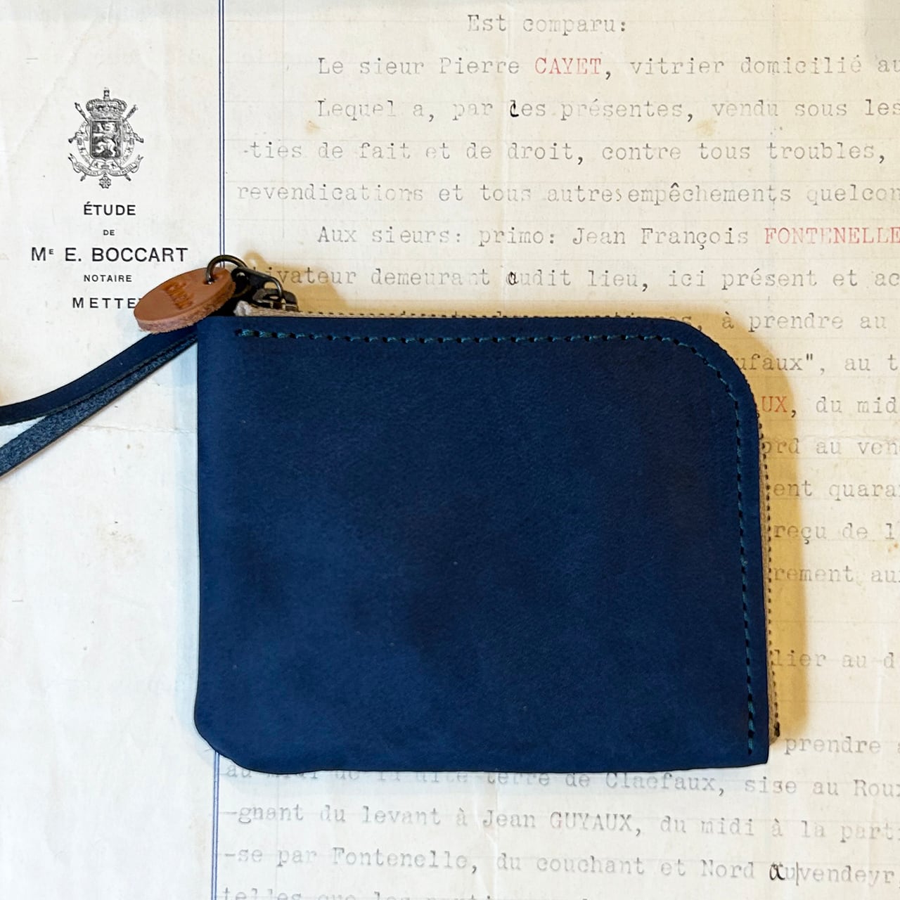 【 イタリアンレザー 】 ミニ財布 （ ネイビー × ダークブラウン ） 楽天市場】二つ折り財布 コンパクト 縦型 L字ファスナー小銭入れ