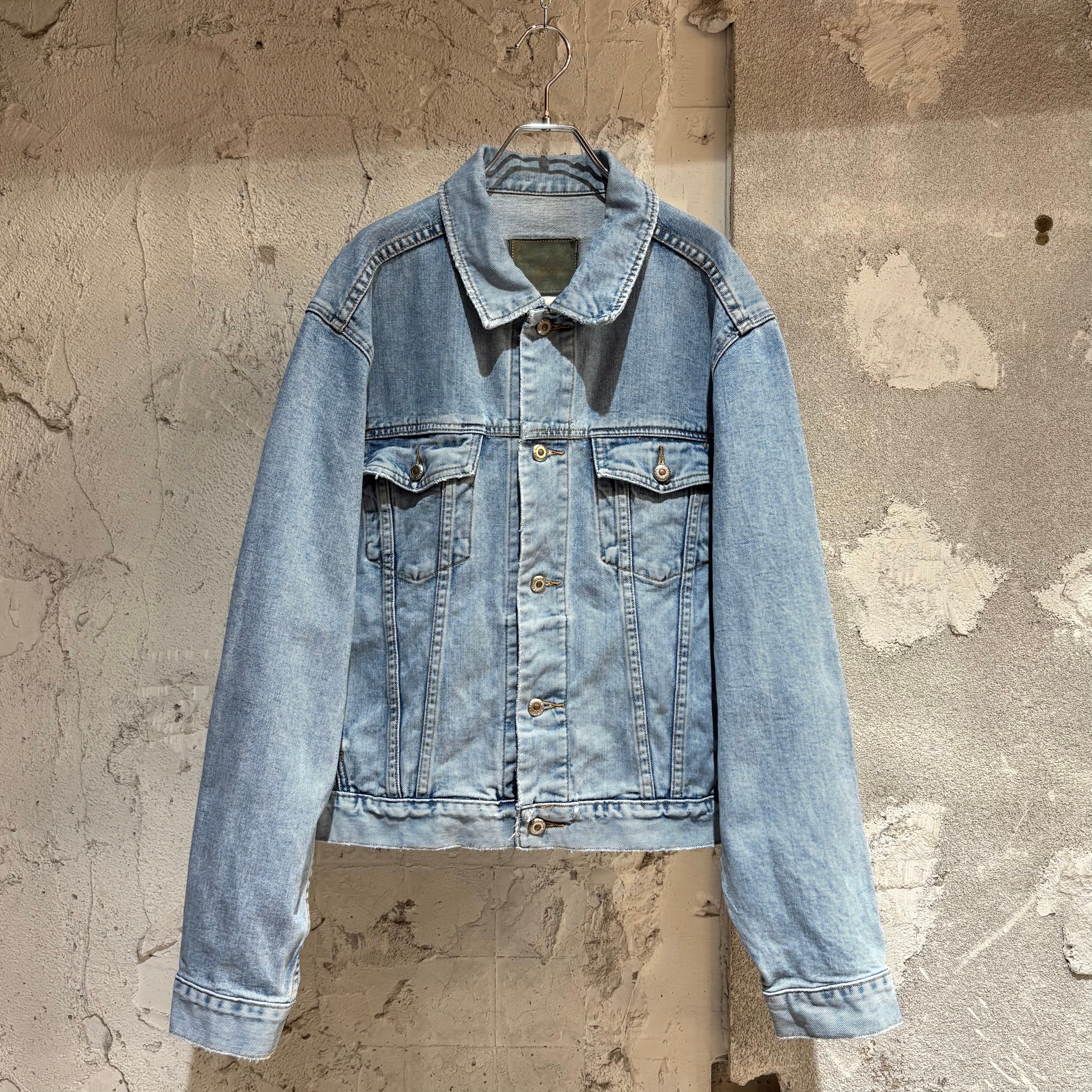 80s OLD STUSSY/Denim Jacket/USA製/黒タグ/L/デニムジャケット