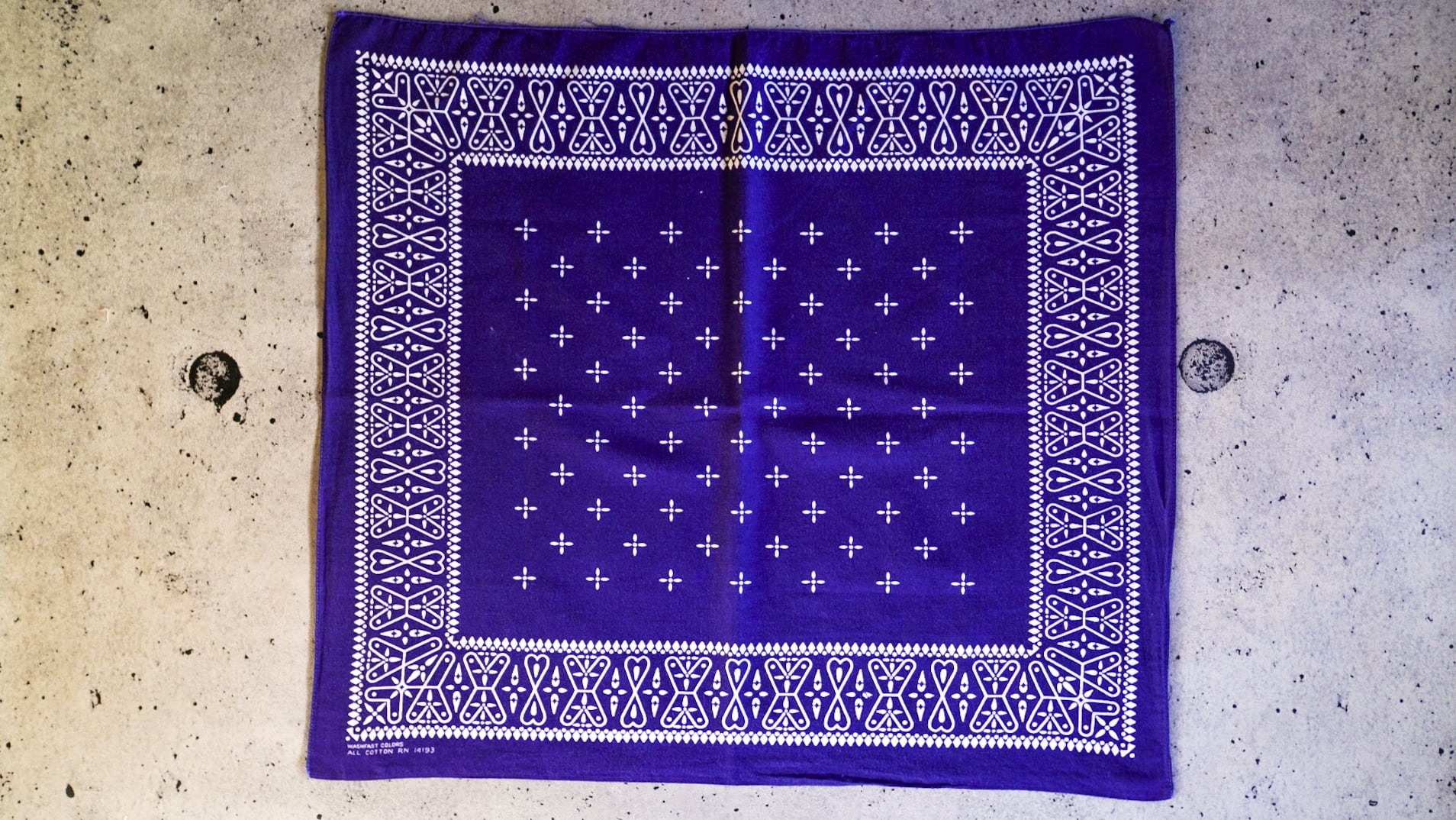 1960s】WAMCRAFT ワムクラフト クロス柄 バンダナ《RN14193 WASHFAST