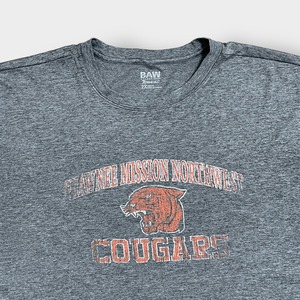 【BAW】2X ビッグシルエット COUGARS ピューマ プリント Tシャツ アーチロゴ 半袖 夏物 us古着