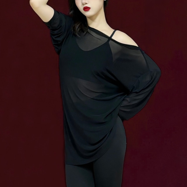 カシュクール ロングスリーブ チュニック ダンスカットソー ds1128