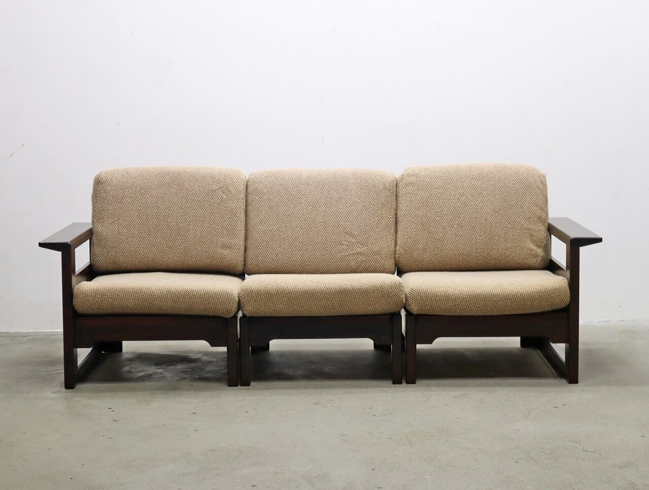 北海道民芸家具 樺材 セパレート 3Pソファ 3シーター クラシカル  