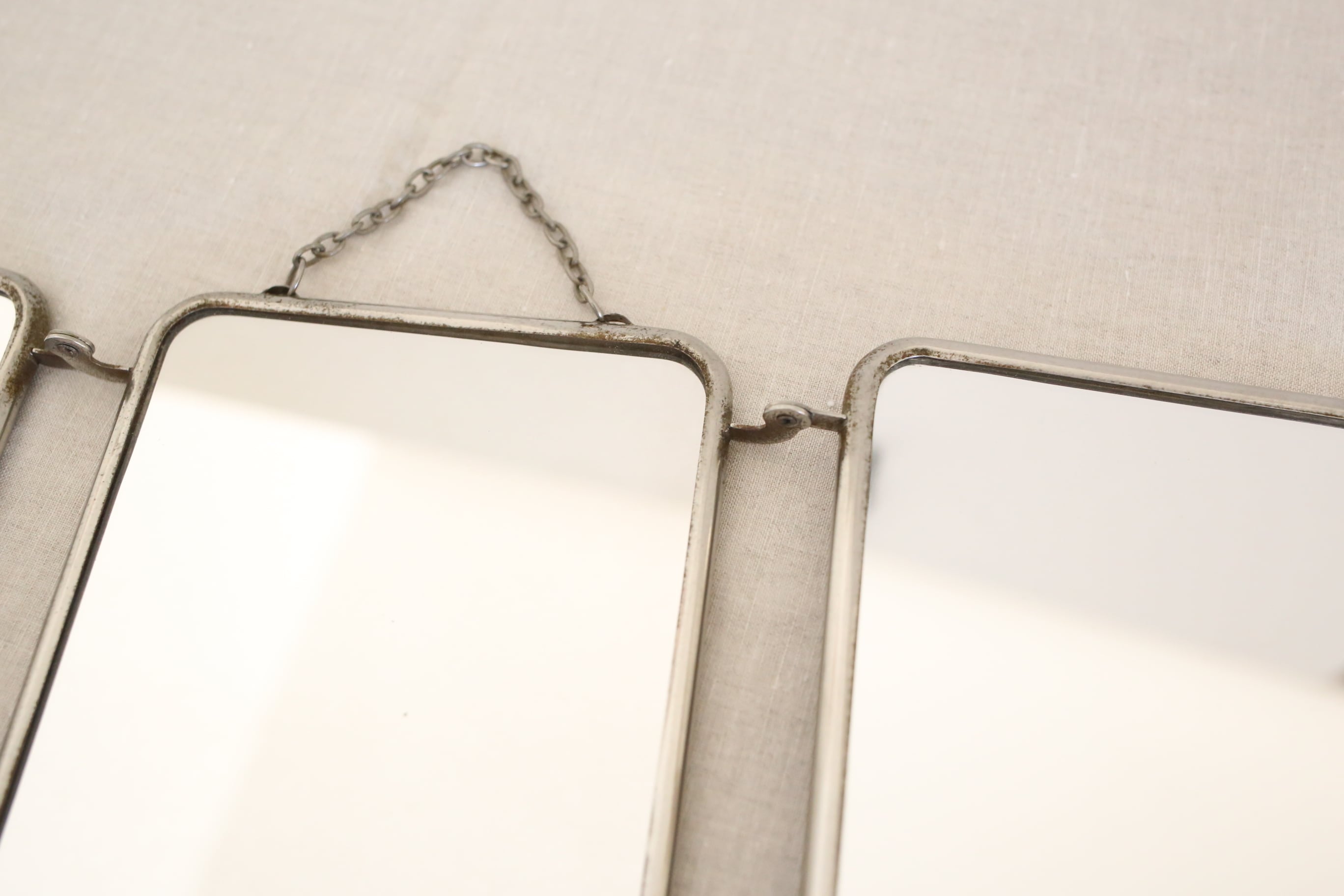 フランス アンティーク ヴィンテージ 三面鏡 『miroir de barbier』 N