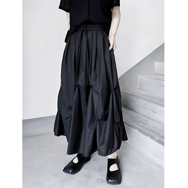 Pleated puff skirt C0300