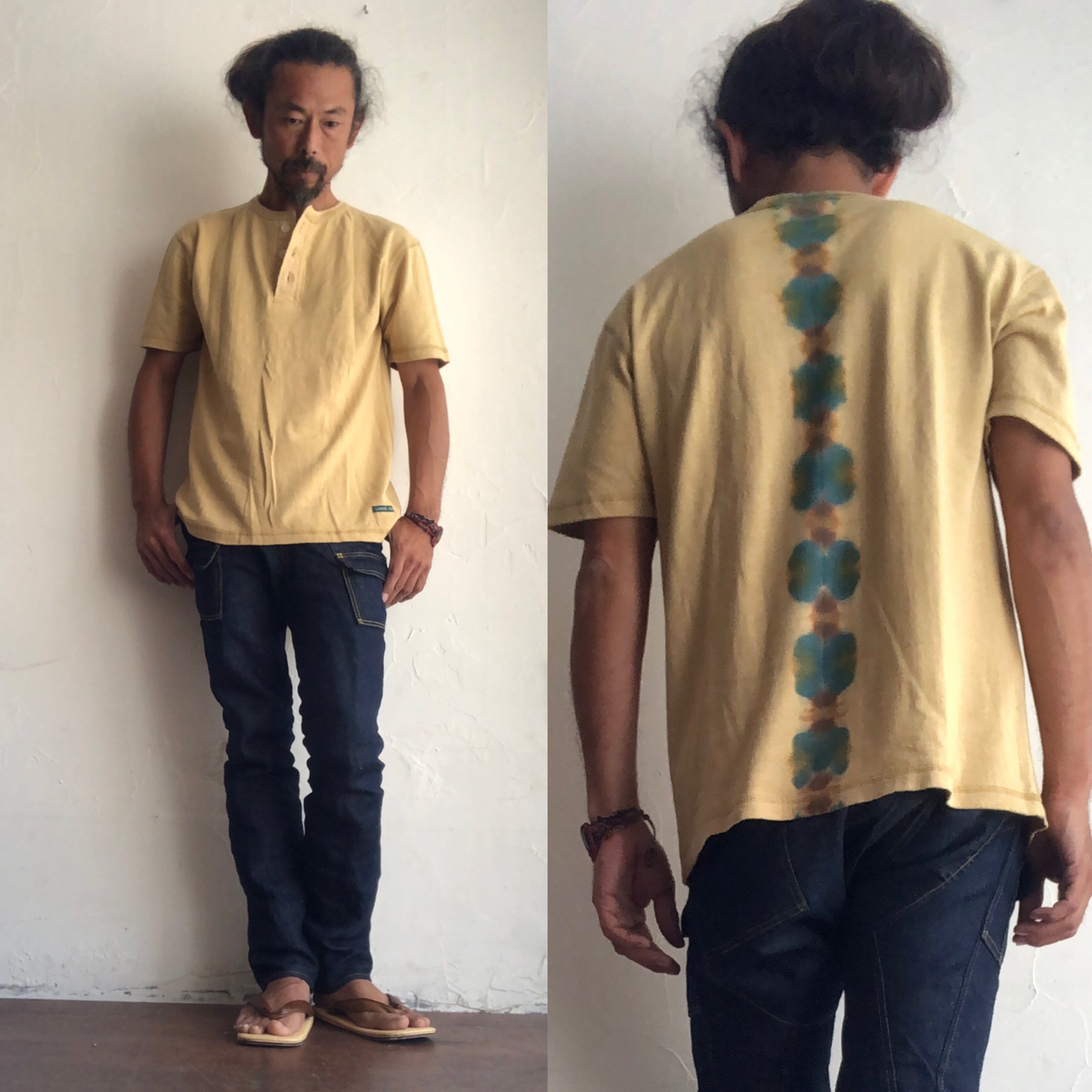 BONE】背骨タイダイ染めTシャツ / A HOPE HEMP コットンヘンプ
