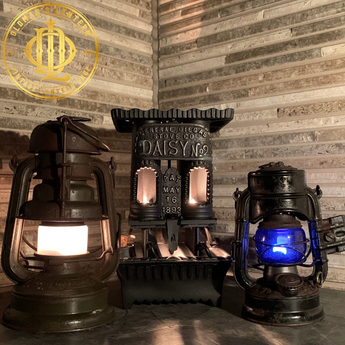 FEUERHAND 75 ATOM STK blue glass side stay | Oldman's lantern FEUERHAND 75 ATOM STK blue glass side stay | Oldman's lantern