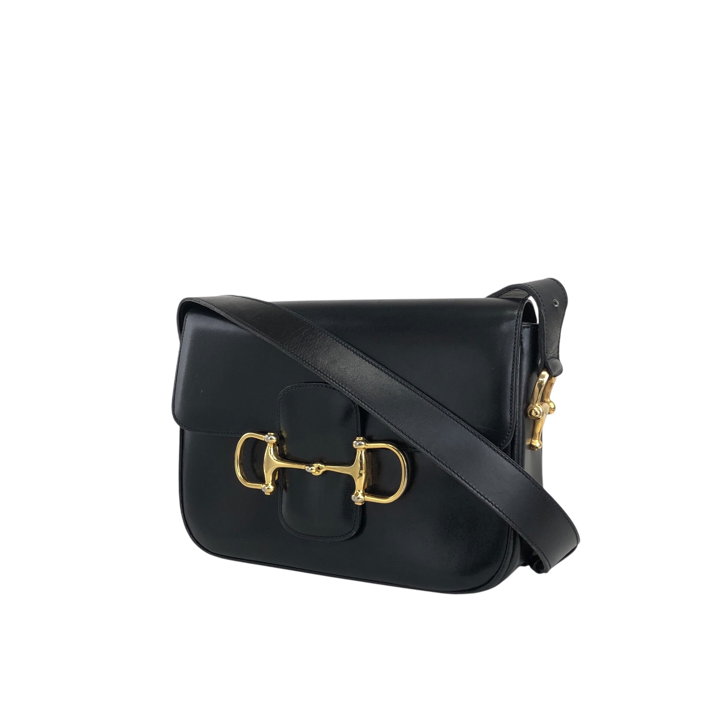 CELINE セリーヌ ショルダーバッグ ブラック ホースビット レザー