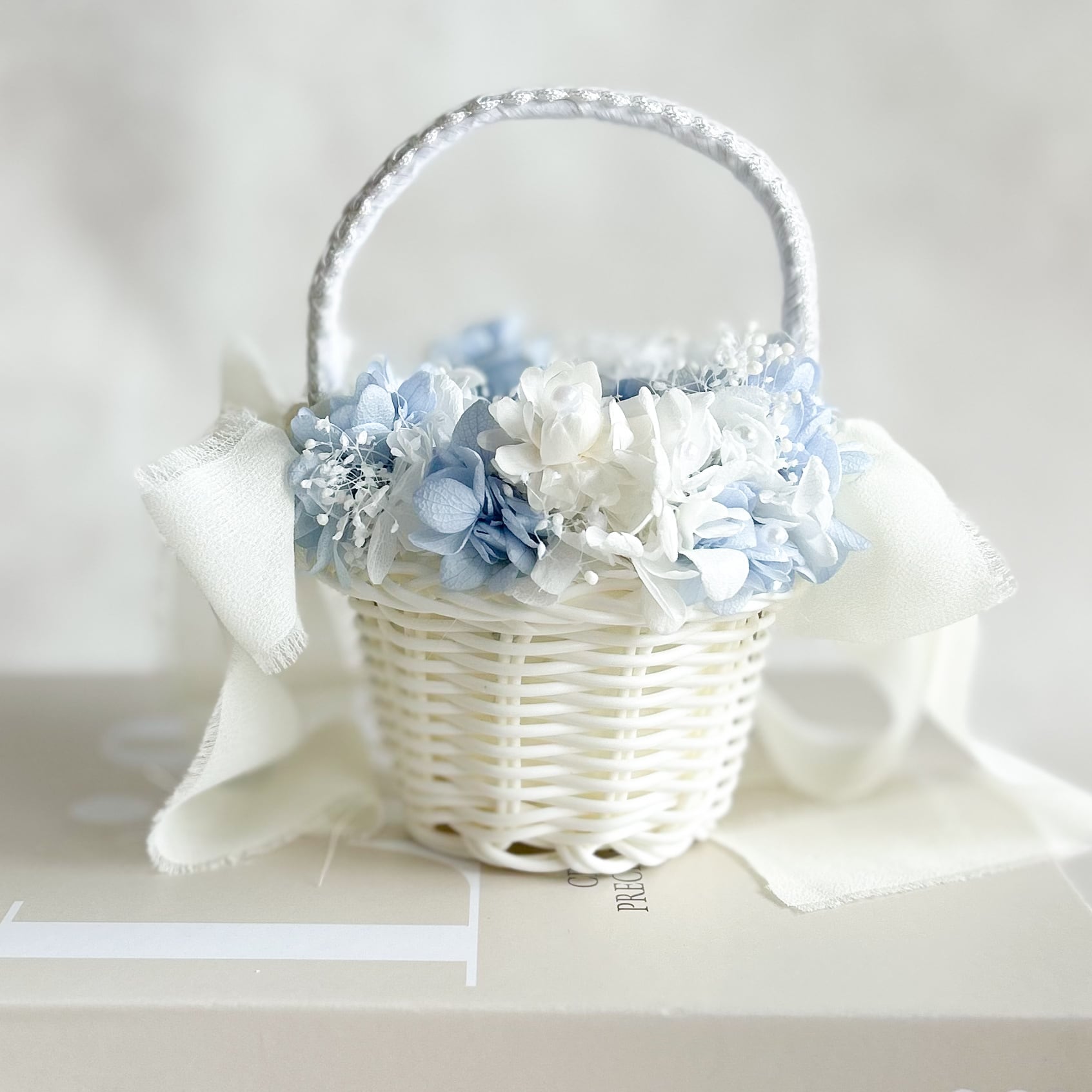 Ring pillow blue bascket mini