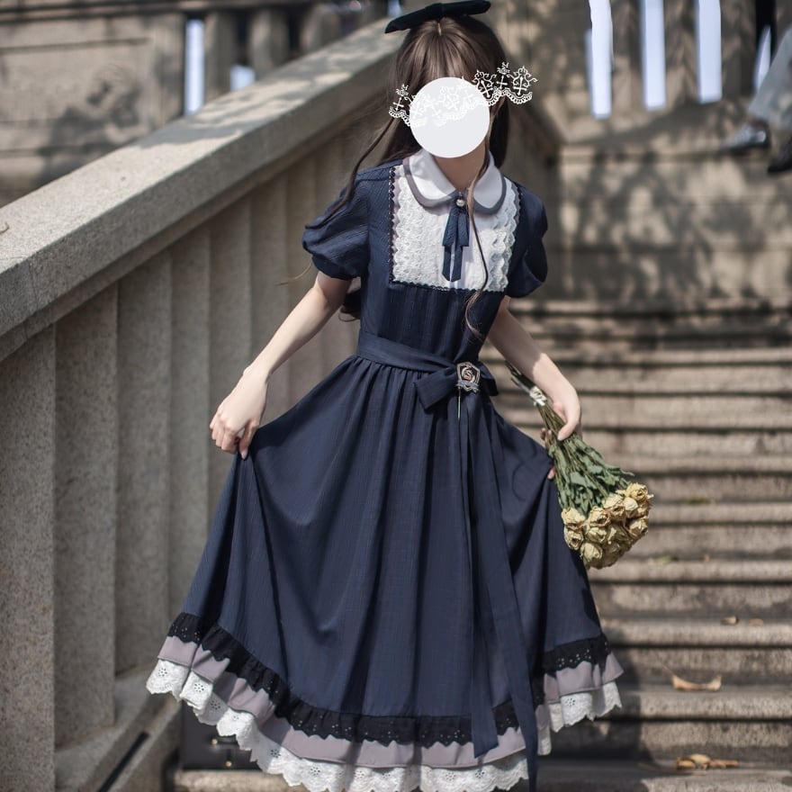 クラロリ ワンピース フリル×お嬢様風 控えめ普段着｜WithU | ゴスロリ