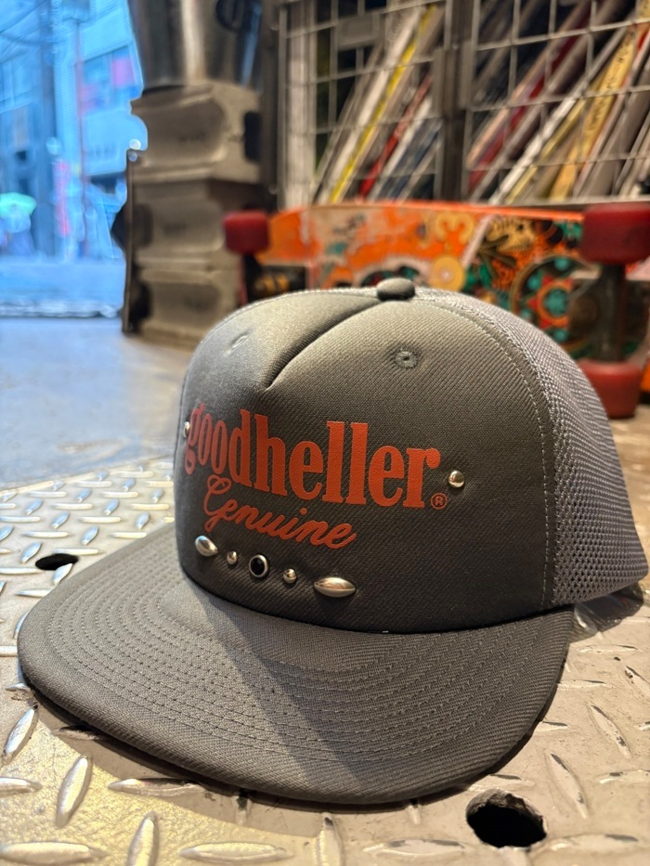GOOD HELLER / LOGO & STUDS MESH CAP / MASH CAP / GRAY / GH-26AW003 - 2