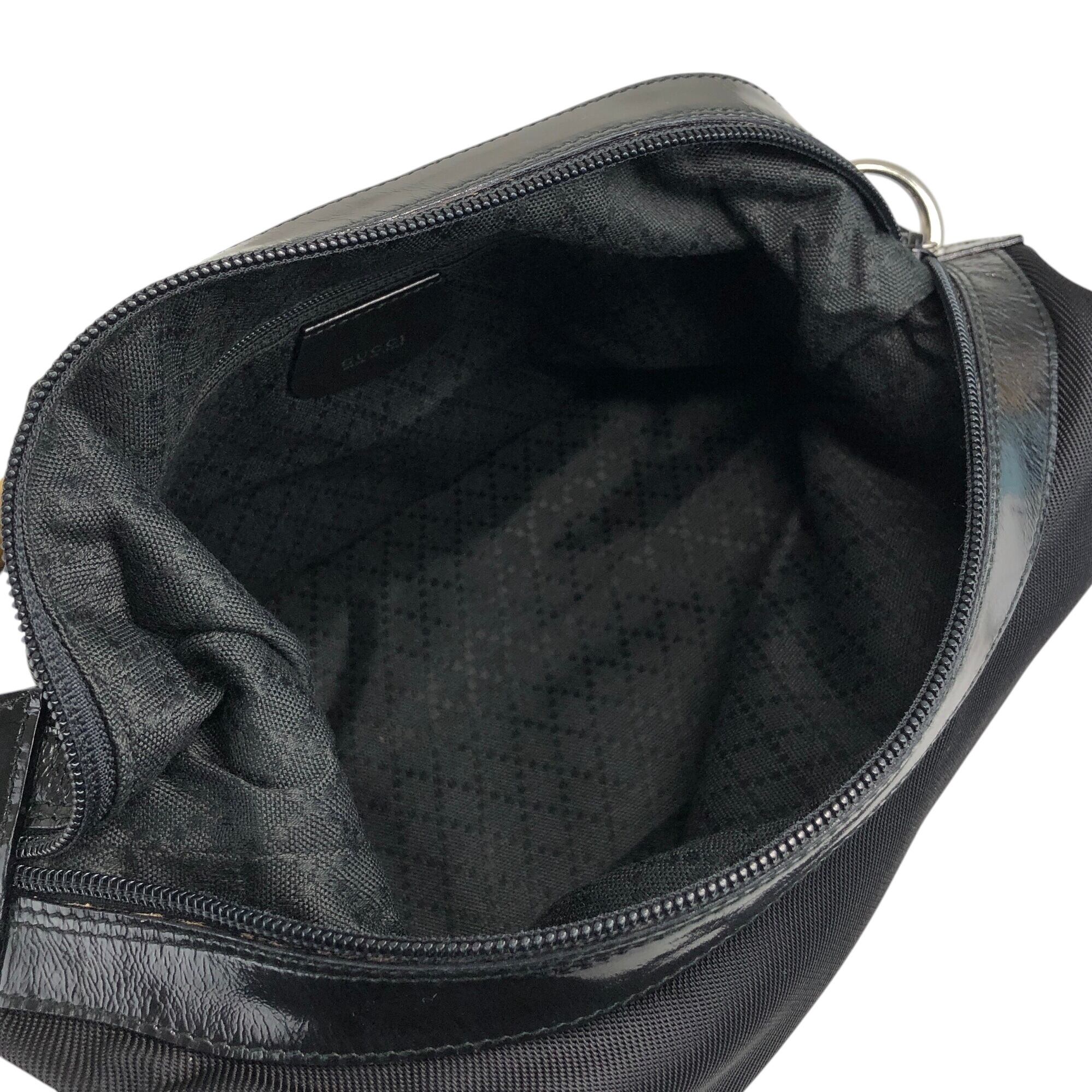 GUCCI グッチ ショルダーバッグ ブラック バンブー キャンバス vintage