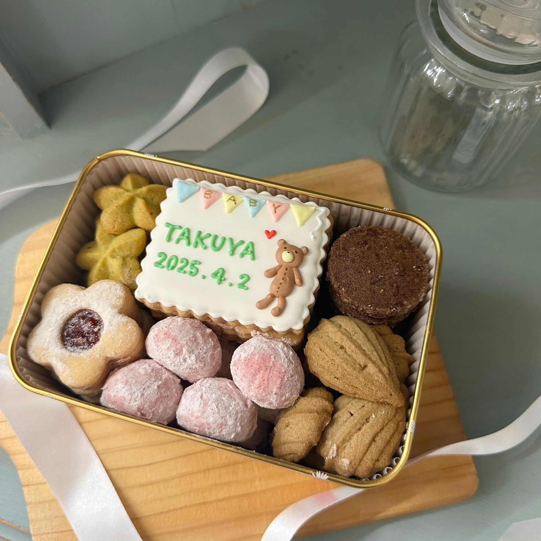 BerryDECO オリジナルクッキー缶 【名入れアイシングクッキー ベイビー