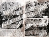 19世紀 France 100x3.7c ロカイユ的植物のあるフィレレース