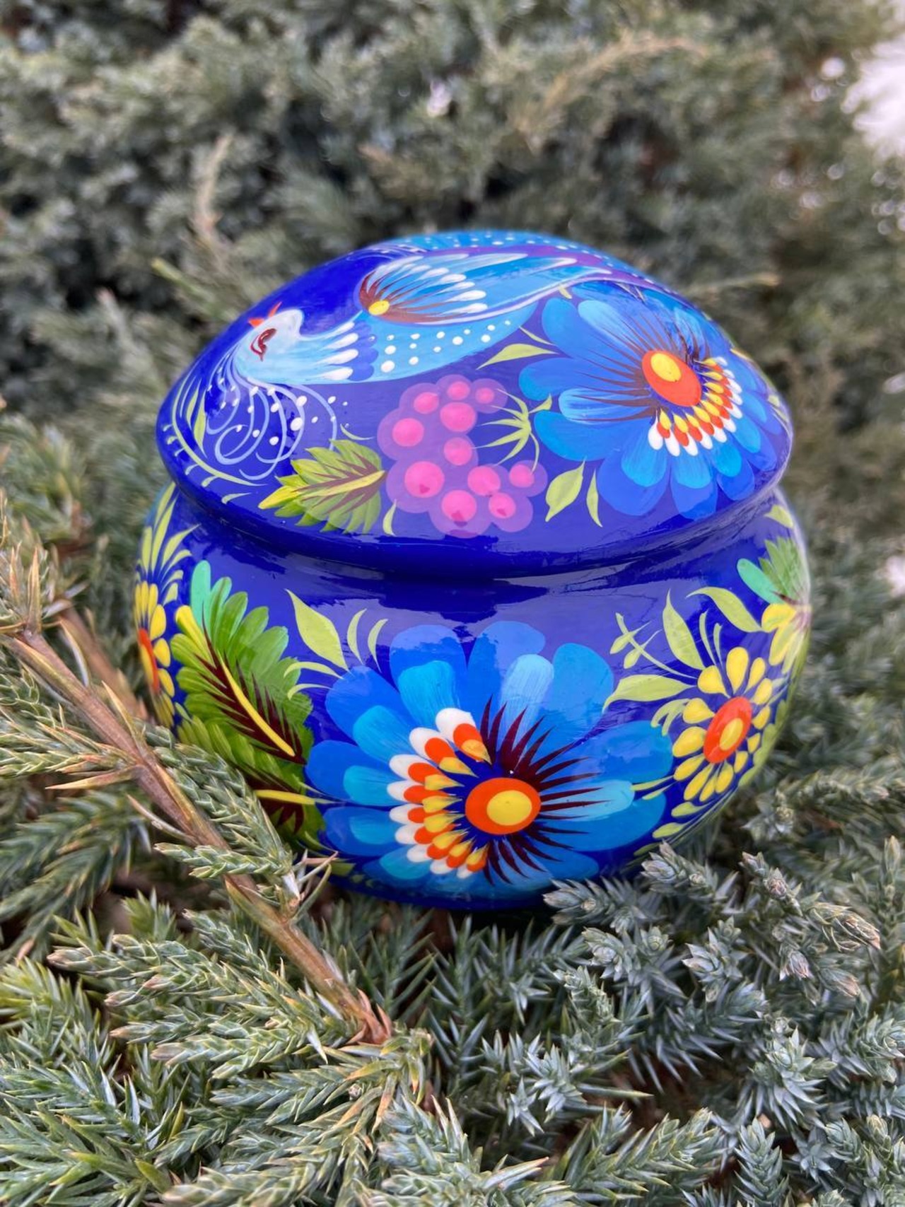 ペトリキウカ塗り　ジュエリーボックス（ティモシェンコ作）ウクライナ製 - 4