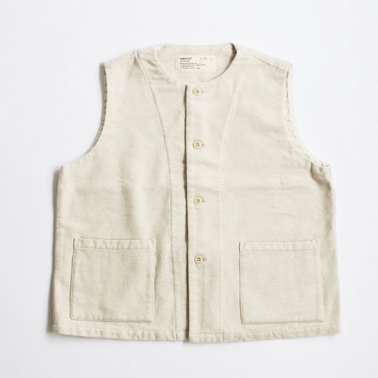 【HARVESTY】 COTTON MELTON WORK VEST コットンメルトン