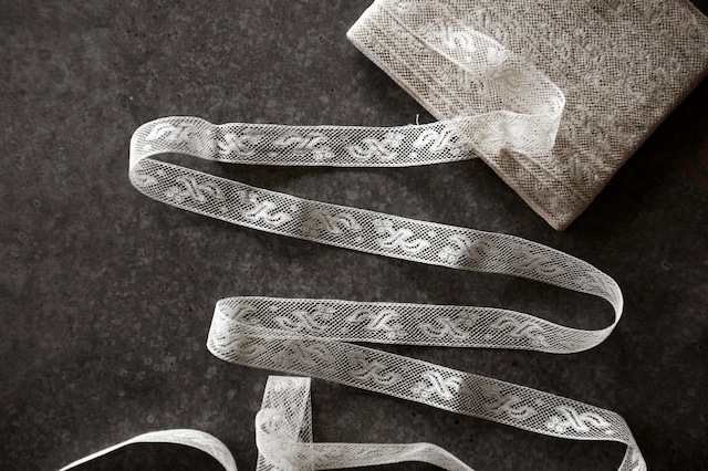 20s フランス 優しい宿り木とヴァレンシエンヌレース 100x2c アンティーク r45mn